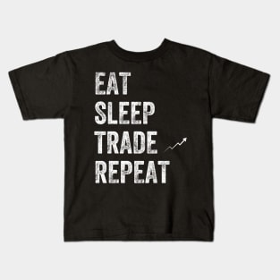 Eat sleep trade repeat Kids T-Shirt